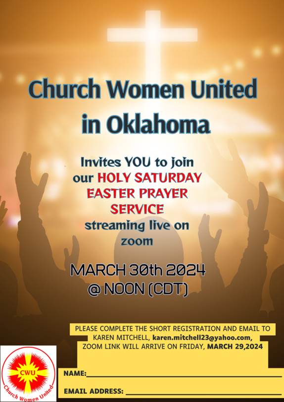 A poster for a church event

Description automatically generated